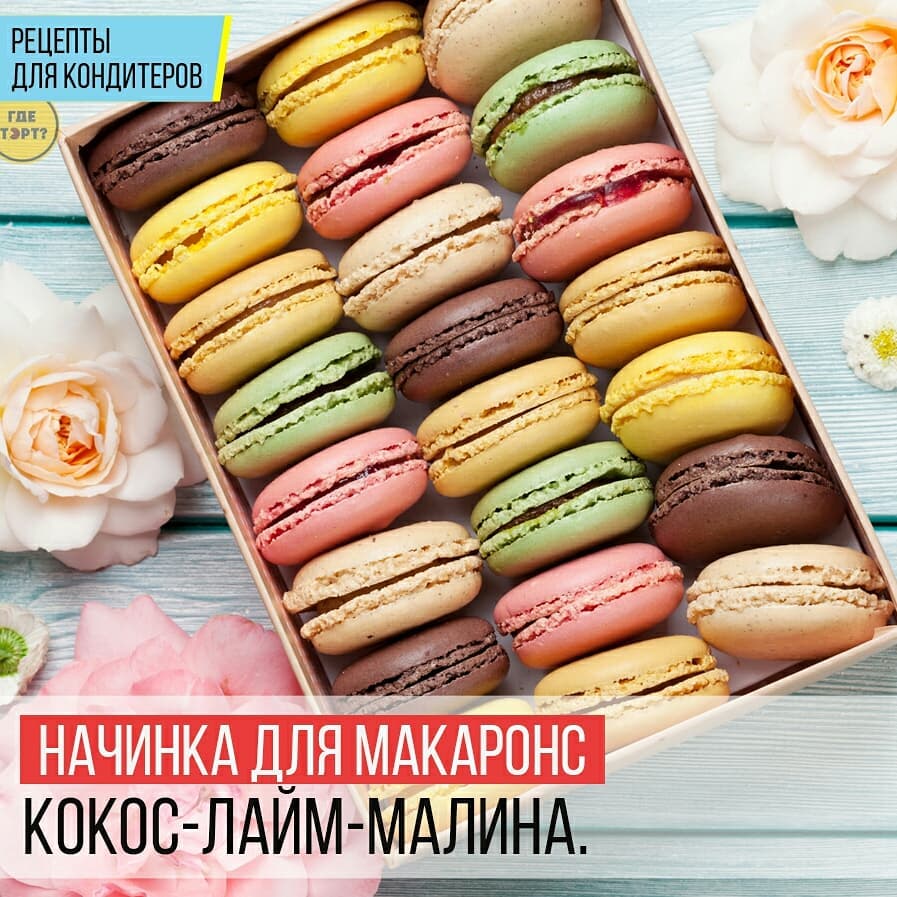 Начинка для МАКАРОНС: Кокос-Лайм-Малина