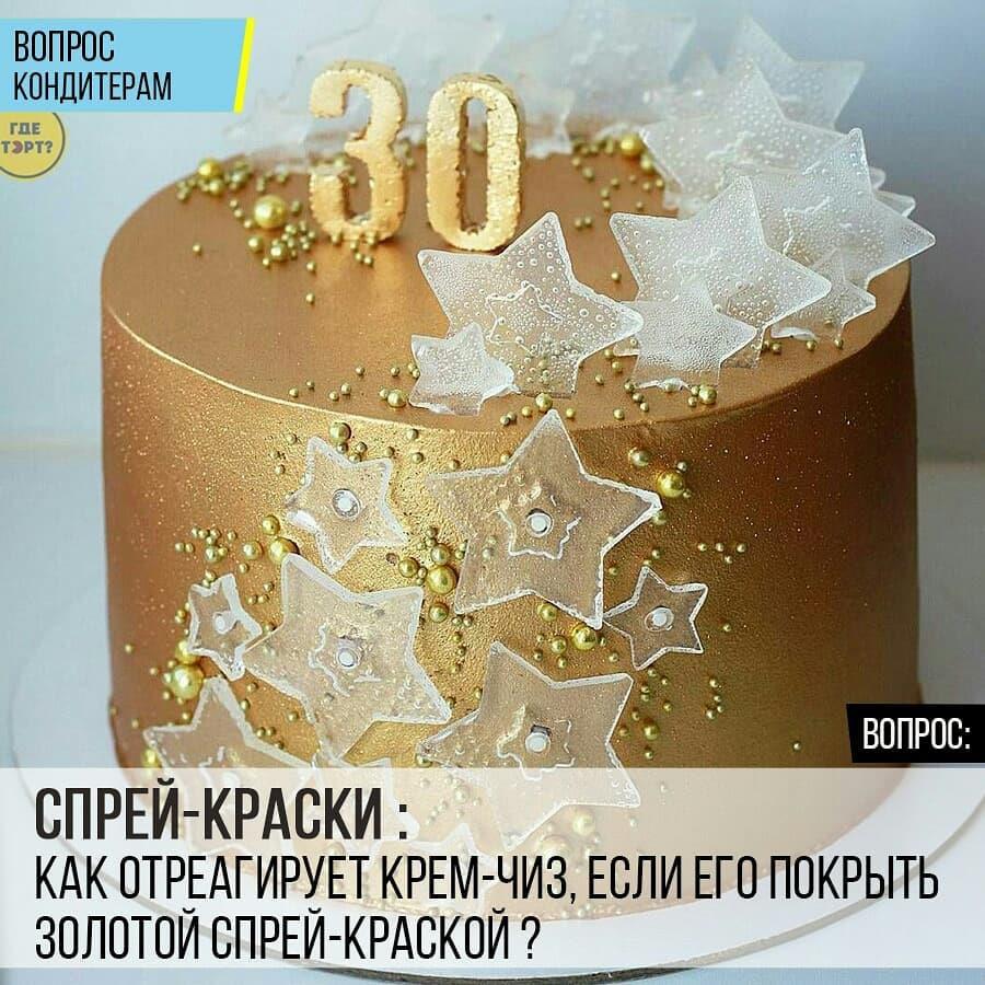 Спрей-краски: Как отреагирует крем-чиз, если его покрыть золотой коем-краской?