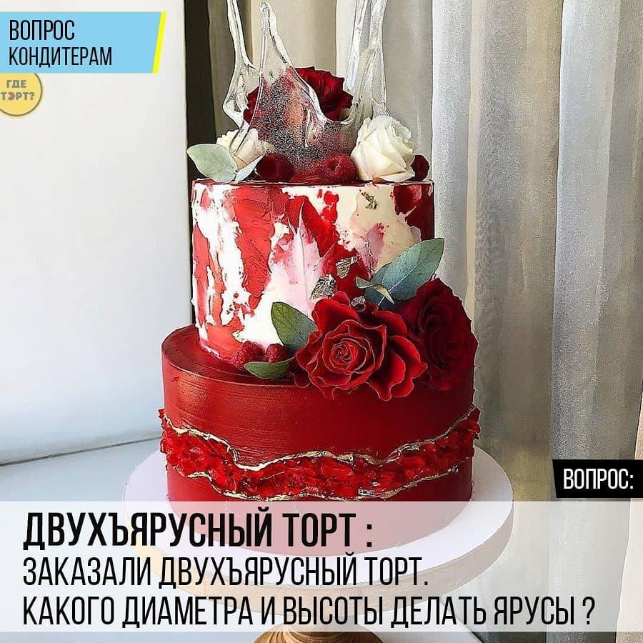 Двухъярусный торт: Заказали двухъярусный торт. Какого диаметра и высоты делать ярусы?